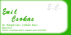 emil csokas business card
