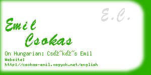 emil csokas business card